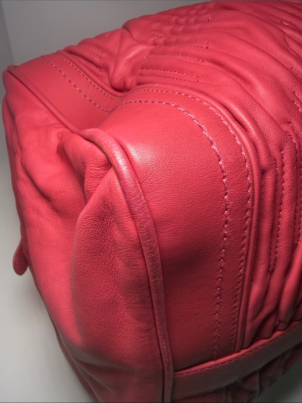 Bally Pink Leather Weekender Satchel Bag - Picture 10 of 16